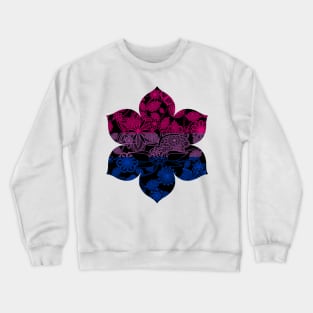 Flight Over Flowers of Fantasy - Bisexual Pride Flag Crewneck Sweatshirt